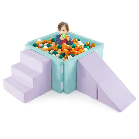 3-in-1 Suede Fabric Soft Play Set Foam Climbing Blocks for Toddlers-Purple LuxuryLifeWay Online Store