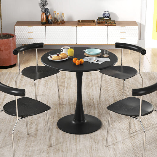31.5 Inch Round Dining Table with Anti-Slip PP Ring-Black LuxuryLifeWay Online Store
