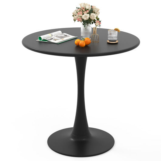 31.5 Inch Round Dining Table with Anti-Slip PP Ring-Black LuxuryLifeWay Online Store