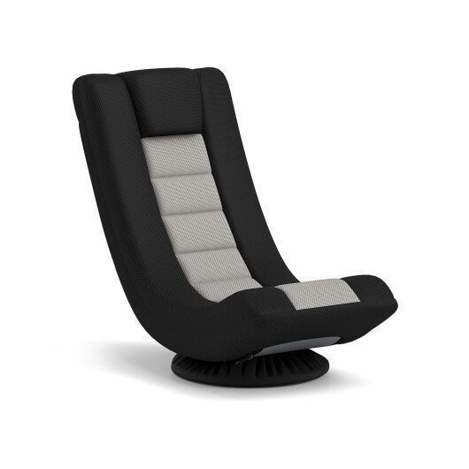 360? Swivel Gaming Chair with 4 Adjustable Position-Black and Gray LuxuryLifeWay Online Store