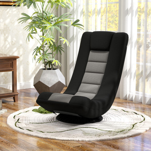 360? Swivel Gaming Chair with 4 Adjustable Position-Black and Gray LuxuryLifeWay Online Store