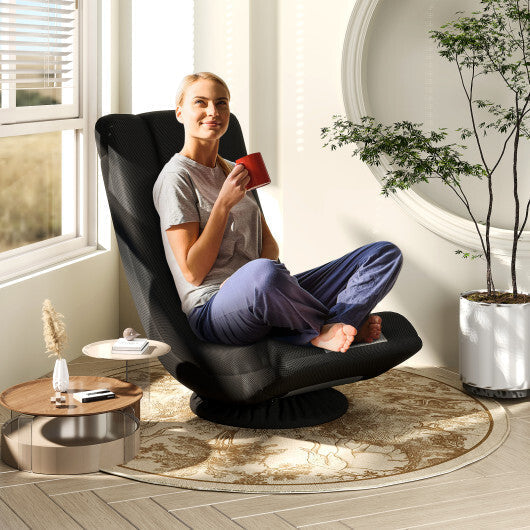 360? Swivel Gaming Chair with 4 Adjustable Position-Black and Gray LuxuryLifeWay Online Store