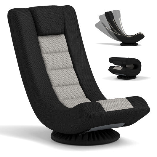 360? Swivel Gaming Chair with 4 Adjustable Position-Black and Gray LuxuryLifeWay Online Store