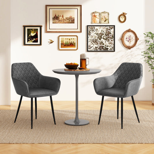 Leisure Dining Chair Set of 2 with Curved Backrest and Wide Seat-Coffee LuxuryLifeWay Online Store