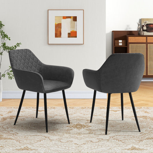 Leisure Dining Chair Set of 2 with Curved Backrest and Wide Seat-Coffee LuxuryLifeWay Online Store