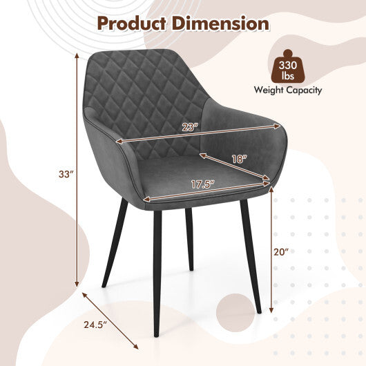 Leisure Dining Chair Set of 2 with Curved Backrest and Wide Seat-Coffee LuxuryLifeWay Online Store