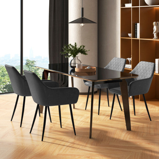 Leisure Dining Chair Set of 2 with Curved Backrest and Wide Seat-Coffee LuxuryLifeWay Online Store