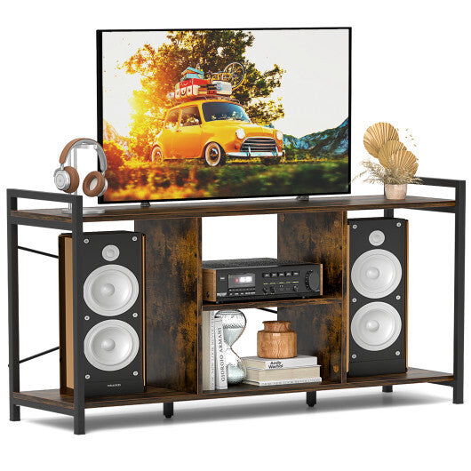 TV Stand for 55 Inch TVs Industrial Entertainment Center-Rustic Brown LuxuryLifeWay Online Store
