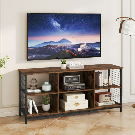 TV Stand for 65 Inch TVs-Rustic Brown and Black LuxuryLifeWay Online Store