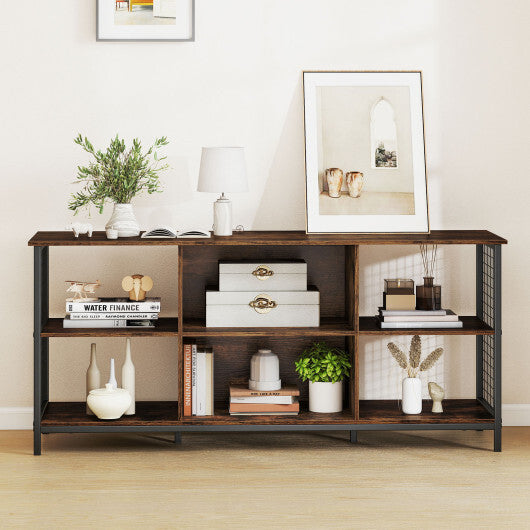 TV Stand for 65 Inch TVs-Rustic Brown and Black LuxuryLifeWay Online Store