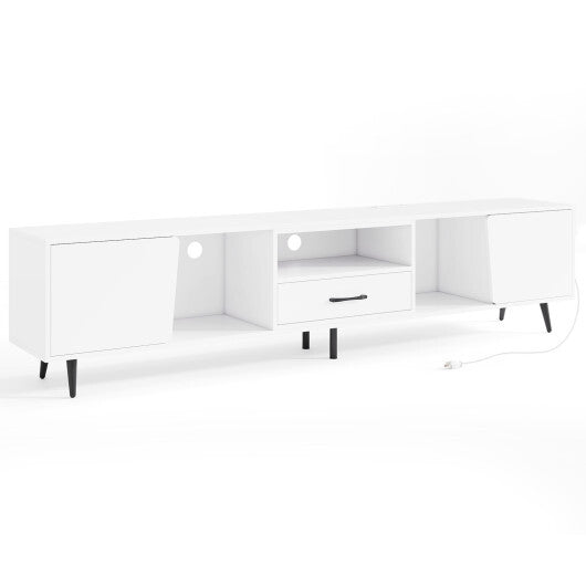 79" TV Stand for TVs up to 90 Inches Entertainment Center Wood Media Console Table Modern Mid Century TV Cabinet-White LuxuryLifeWay Online Store