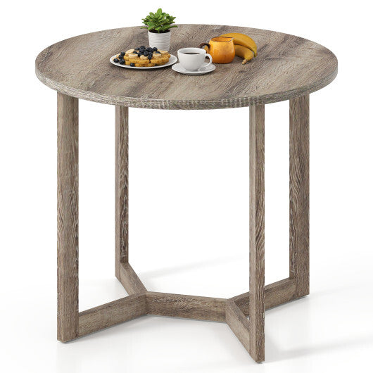 36 Inch Round Wood Dining Table for 2-4 People with Wing-shaped Pedestal Base-Grey LuxuryLifeWay Online Store