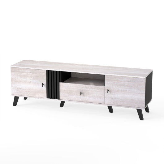 Mid Century Modern TV Stand Entertainment Center for 80" TVs-Oak LuxuryLifeWay Online Store