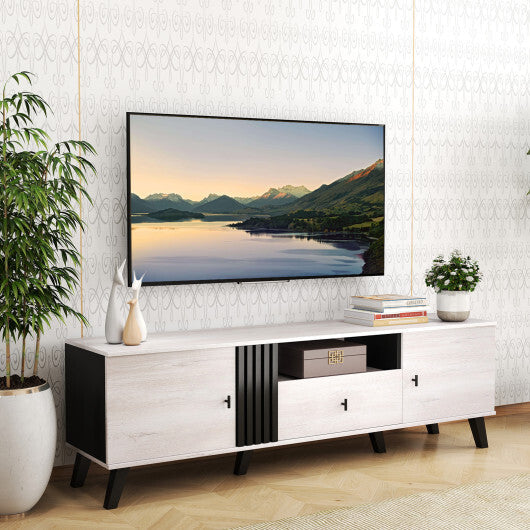 Mid Century Modern TV Stand Entertainment Center for 80" TVs-Oak LuxuryLifeWay Online Store