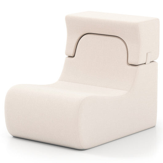 Floor Chair Lazy Sofa with Detachable Headrest-Gray LuxuryLifeWay Online Store