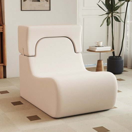 Floor Chair Lazy Sofa with Detachable Headrest-Gray LuxuryLifeWay Online Store