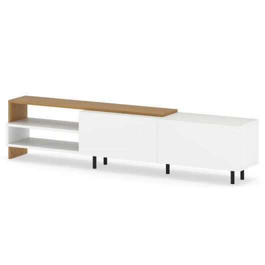 Modern TV Stand for 80 Inches TVs with Storage Shelves and Cabinets-White LuxuryLifeWay Online Store