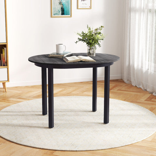 43 Inch Wooden Dining Table with Rubber Wood Legs for 2-4 People-Black LuxuryLifeWay Online Store