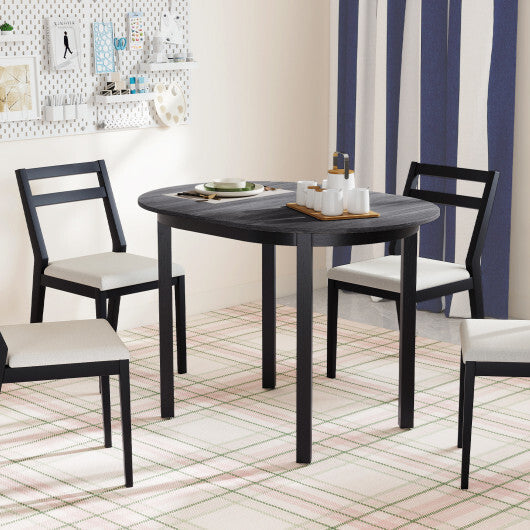 43 Inch Wooden Dining Table with Rubber Wood Legs for 2-4 People-Black LuxuryLifeWay Online Store