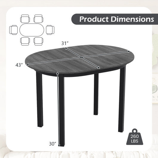 43 Inch Wooden Dining Table with Rubber Wood Legs for 2-4 People-Black LuxuryLifeWay Online Store