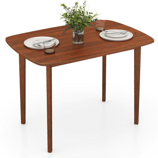Wooden Dining Table for 2-4 People Kitchen Table with Rubber Wood Legs-Walnut