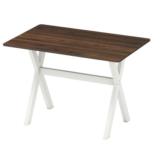 Modern Dining Table Wooden Kitchen Table with X-shaped Frame-White LuxuryLifeWay Online Store