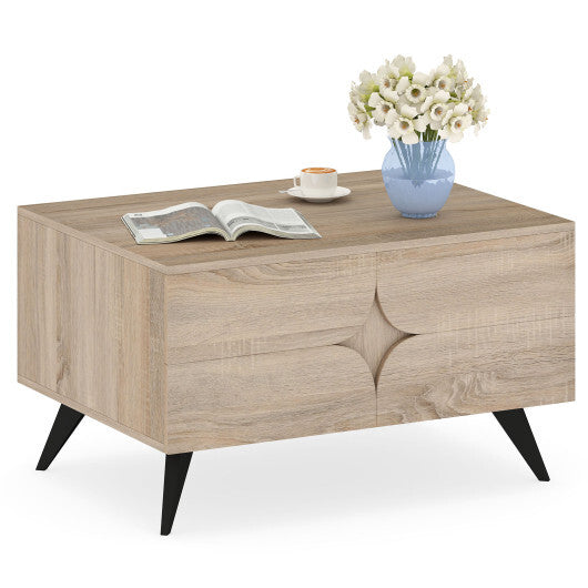 Farmhouse Accent Modern Coffee Table with Storage for Living Room Bedroom-Natural LuxuryLifeWay Online Store