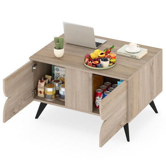 Farmhouse Accent Modern Coffee Table with Storage for Living Room Bedroom-Natural LuxuryLifeWay Online Store