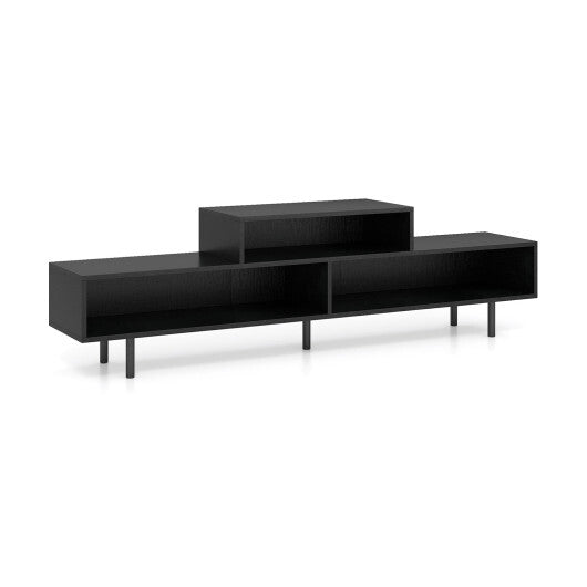 3 Cubby TV Stand for TVs up to 70 Inch with Open Storage Compartments-Rustic Brown LuxuryLifeWay Online Store