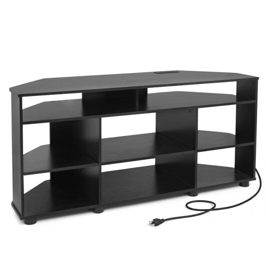 Corner Entertainment Center TV Stand for TVs up to 55 Inch-Black LuxuryLifeWay Online Store