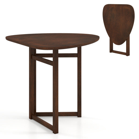 Foldable Dining Table 31.5" Triangular Small Kitchen Table for 2-Walnut LuxuryLifeWay Online Store