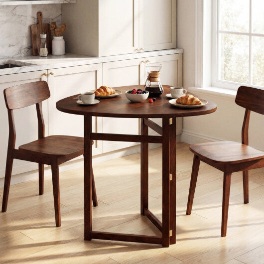 Foldable Dining Table 31.5" Triangular Small Kitchen Table for 2-Walnut LuxuryLifeWay Online Store
