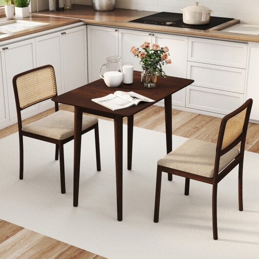 Rectangular Wooden Dining Table for 2-4 34 Inch Farmhouse Solid Wood Kitchen Table-Walnut LuxuryLifeWay Online Store