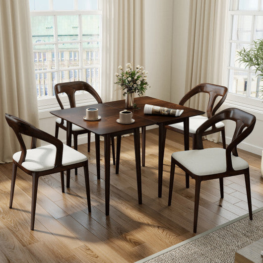 Rectangular Wooden Dining Table for 2-4 34 Inch Farmhouse Solid Wood Kitchen Table-Walnut LuxuryLifeWay Online Store