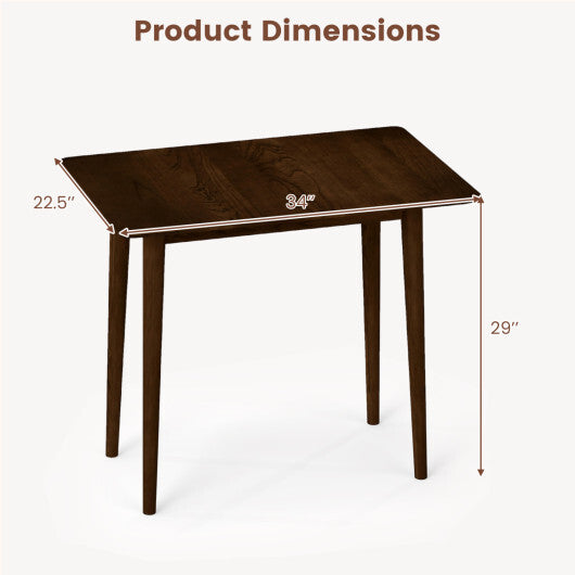 Rectangular Wooden Dining Table for 2-4 34 Inch Farmhouse Solid Wood Kitchen Table-Walnut LuxuryLifeWay Online Store
