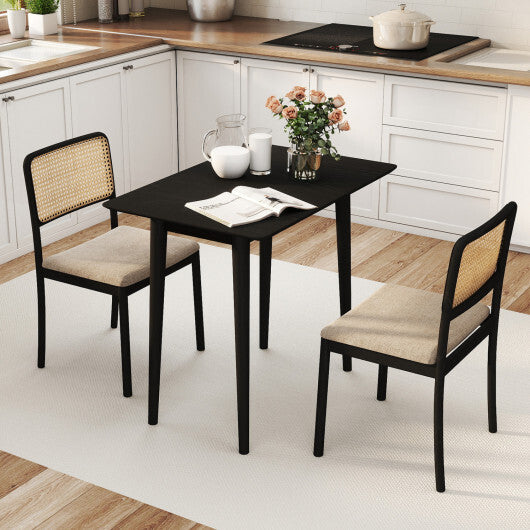Rectangular Wooden Dining Table for 2-4 34 Inch Farmhouse Solid Wood Kitchen Table-Walnut LuxuryLifeWay Online Store