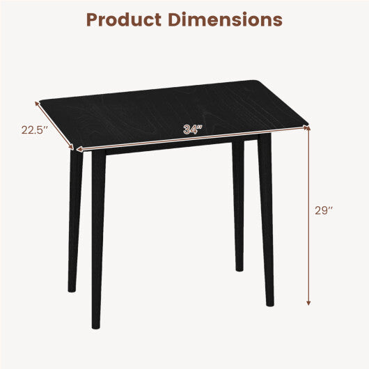 Rectangular Wooden Dining Table for 2-4 34 Inch Farmhouse Solid Wood Kitchen Table-Walnut LuxuryLifeWay Online Store