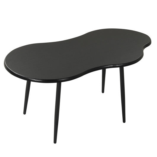 Cloud Shape Coffee Table 39.5 inch Irregular Center Table with Metal Frame-Black LuxuryLifeWay Online Store
