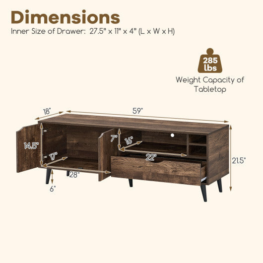 TV Stand for TVs up to 65 Inches Rustic Entertainment Center-Brown LuxuryLifeWay Online Store