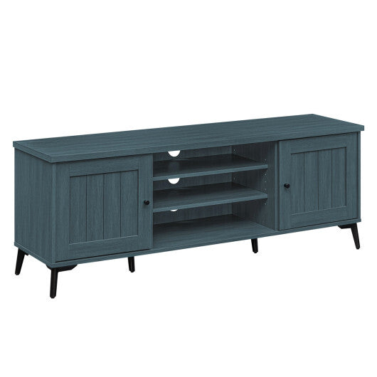 2-Door TV Stand for TVs up to 65 Inch Mid Century Modern Entertainment Center-Brown LuxuryLifeWay Online Store