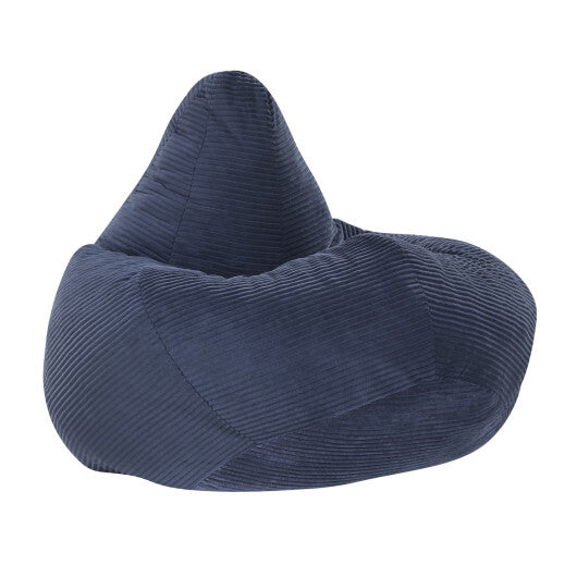 Bean Bag Chair for Adults Accent Lazy Sofa with Skin-friendly Corduroy Cover and Soft Sponge Filling-Blue LuxuryLifeWay Online Store