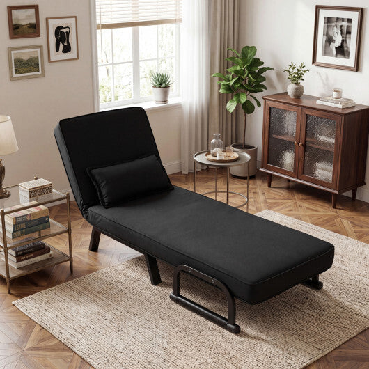 3-in-1 Folding Sofa Bed with Adjustable Backrest Comfy Cushion and Hidden Metal Legs-Gray LuxuryLifeWay Online Store