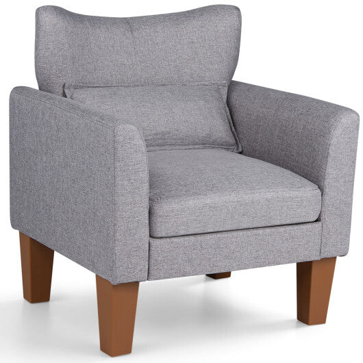 Modern Accent Chair with Removable Cushion & Pillow for Living Room-Gray LuxuryLifeWay Online Store