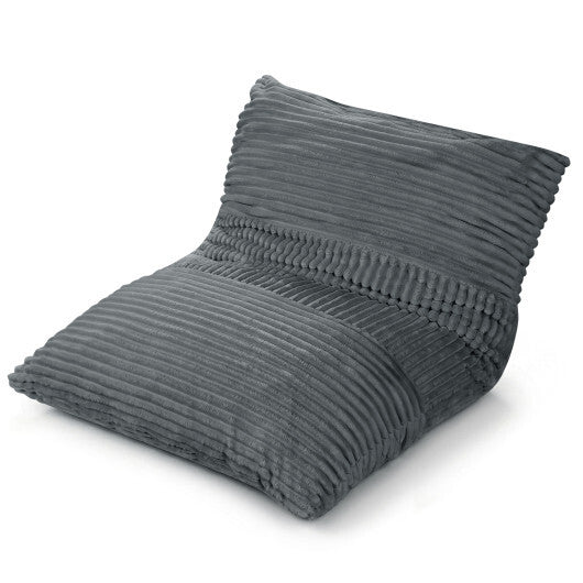 3-in-1 Large Bean Bag Chair with Comfy Corduroy Fabric-Gray LuxuryLifeWay Online Store