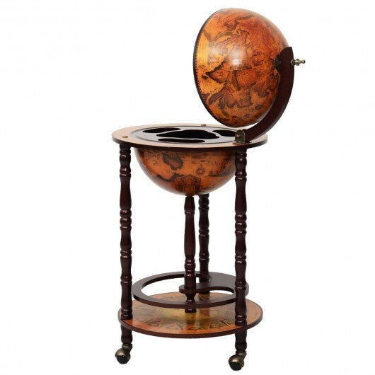16th Century Wood Globe Wine Bar Stand LuxuryLifeWay Online Store
