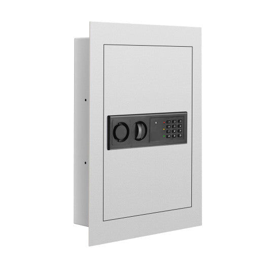 Digital Flat Recessed Wall Safe Security Lock Gun Cash Box-White LuxuryLifeWay Online Store