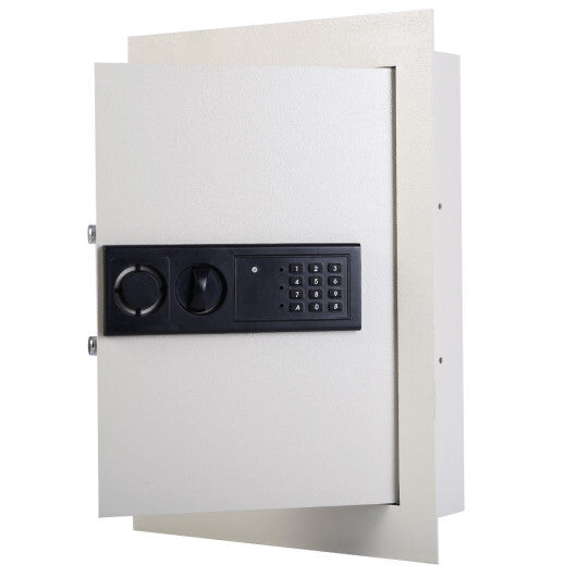 Digital Flat Recessed Wall Safe Security Lock Gun Cash Box-White LuxuryLifeWay Online Store