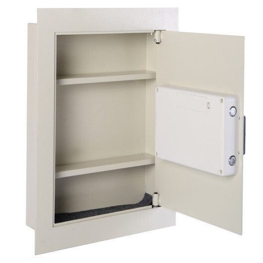 Digital Flat Recessed Wall Safe Security Lock Gun Cash Box-White LuxuryLifeWay Online Store