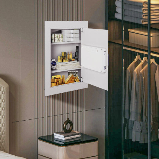 Digital Flat Recessed Wall Safe Security Lock Gun Cash Box-White LuxuryLifeWay Online Store