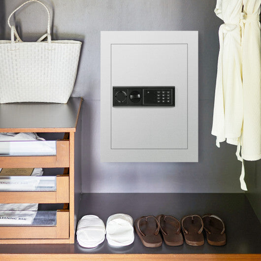 Digital Flat Recessed Wall Safe Security Lock Gun Cash Box-White LuxuryLifeWay Online Store